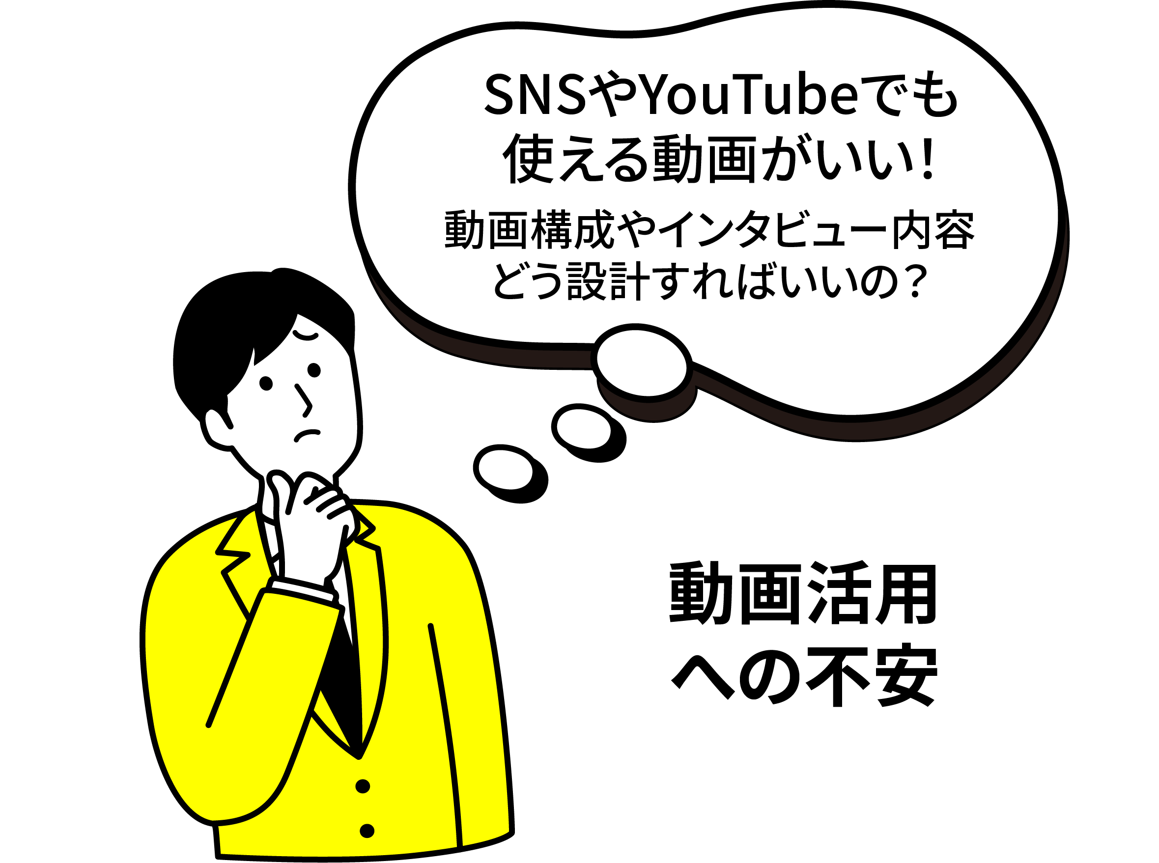 動画活用への不安。SNSやYouTubeでも使える動画がいい！動画構成やインタビュー内容どう設計すればいいの？